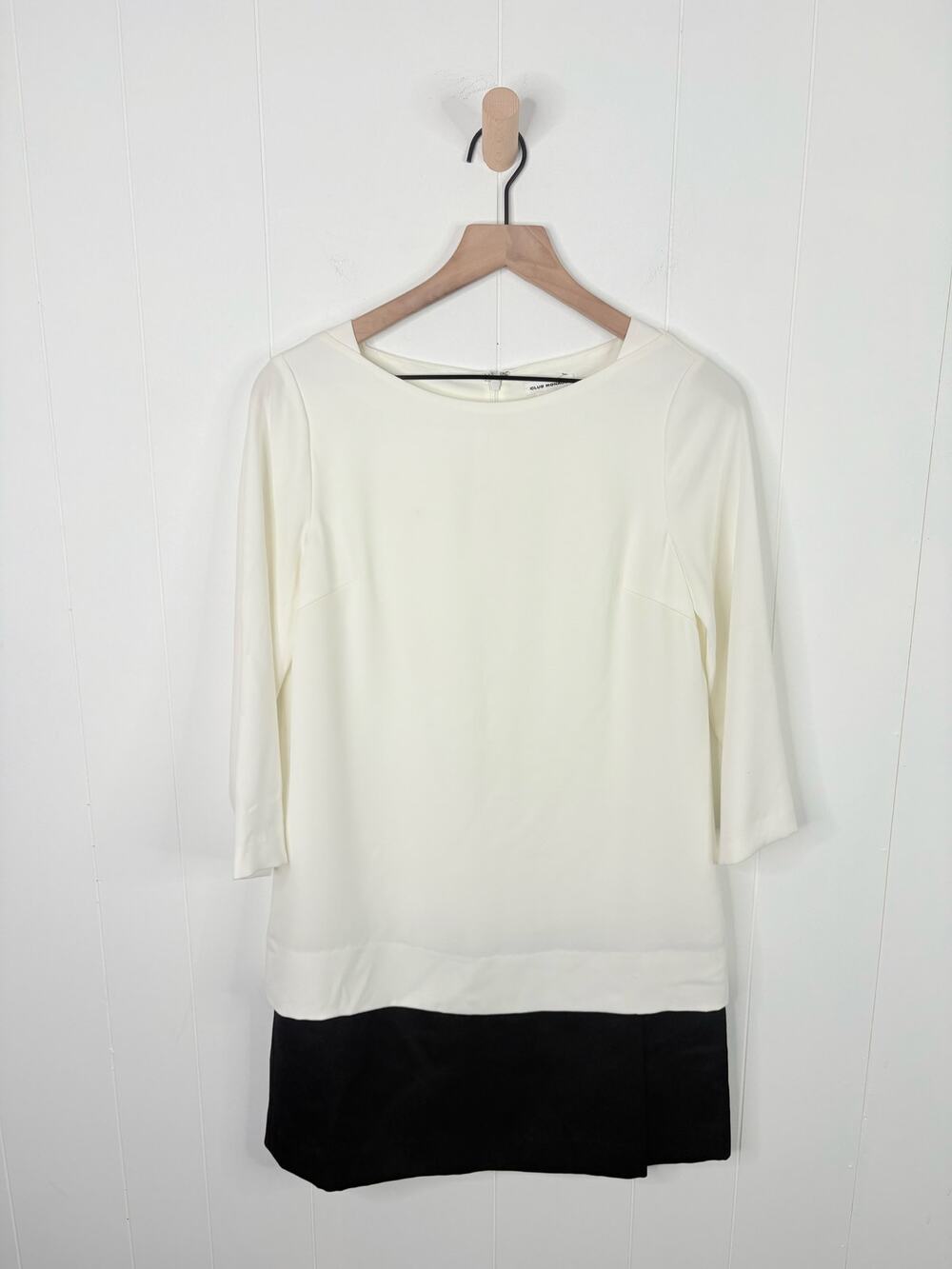 ✨2/$30✨ Club Monaco Layered Colorblock Drop Waist Dress Size 2 White Black